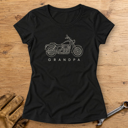 Biker Grandpa Women's T-Shirt - Black - bench
