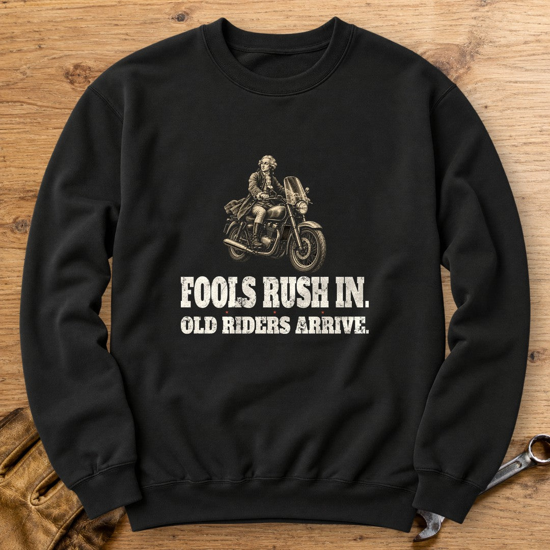 Alexander Pope Old Riders Arrive Crewneck Sweatshirt - Black - bench