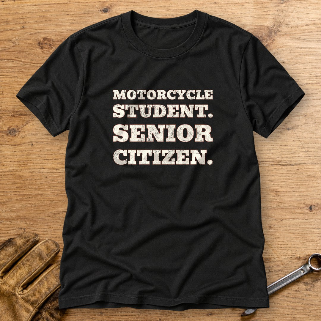Motorcycle Student T-Shirt - Black - bench