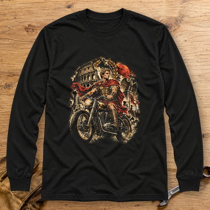 Julius Caesar Rides Rome Long Sleeve T-Shirt - Black - bench