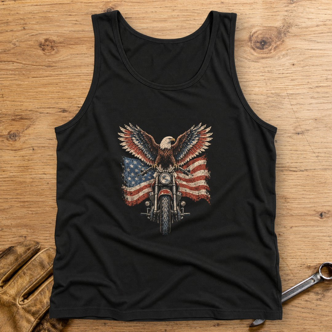 Eagle on the Handlebars Tank Top - Black - bench