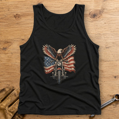 Eagle on the Handlebars Tank Top - Black - bench
