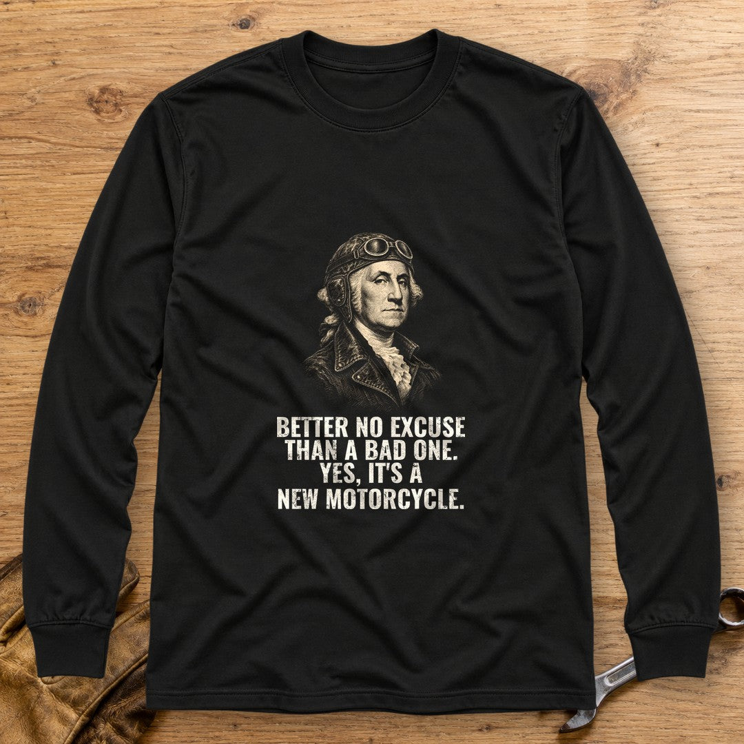 George Washington Better No Excuse Long Sleeve T-Shirt - Black - bench