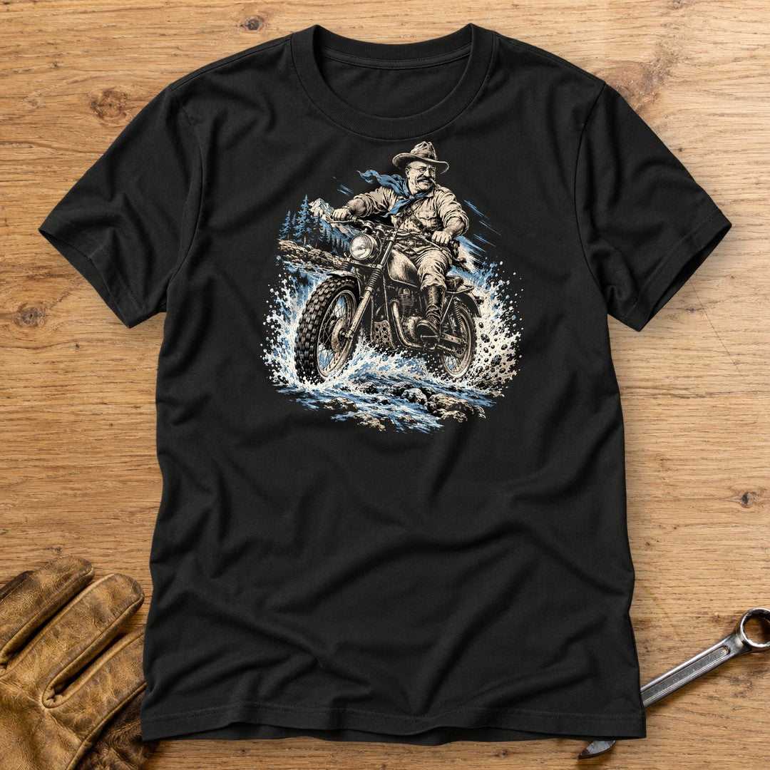 Theodore Roosevelt River Crossing T-Shirt - Black - bench