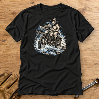 Theodore Roosevelt River Crossing T-Shirt - Black - bench