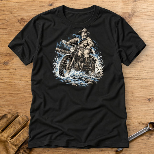 Theodore Roosevelt River Crossing T-Shirt - Black - bench