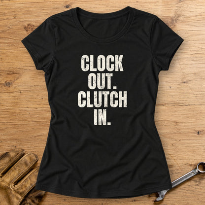 Clock Out Clutch In Women's T-Shirt - Black - bench