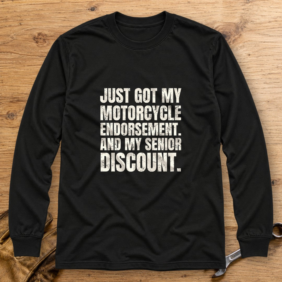 Senior Discount Rider Long Sleeve T-Shirt - Black - bench