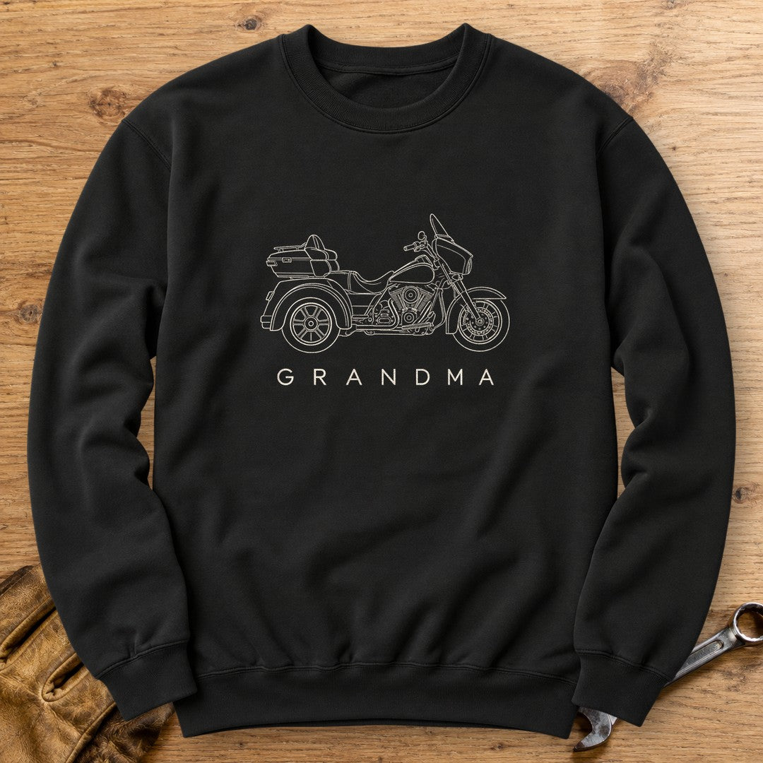 Trike Grandma Crewneck Sweatshirt - Black - bench