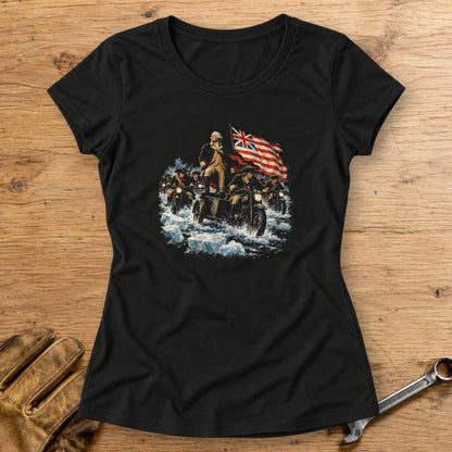 George Washington Crosses Ice Women's T-Shirt - Black - bench
