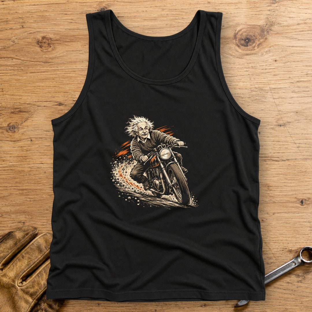 Albert Einstein Gravel Run Tank Top - Black - bench