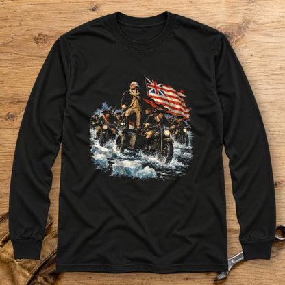 George Washington Crosses Ice Long Sleeve T-Shirt - Black - bench