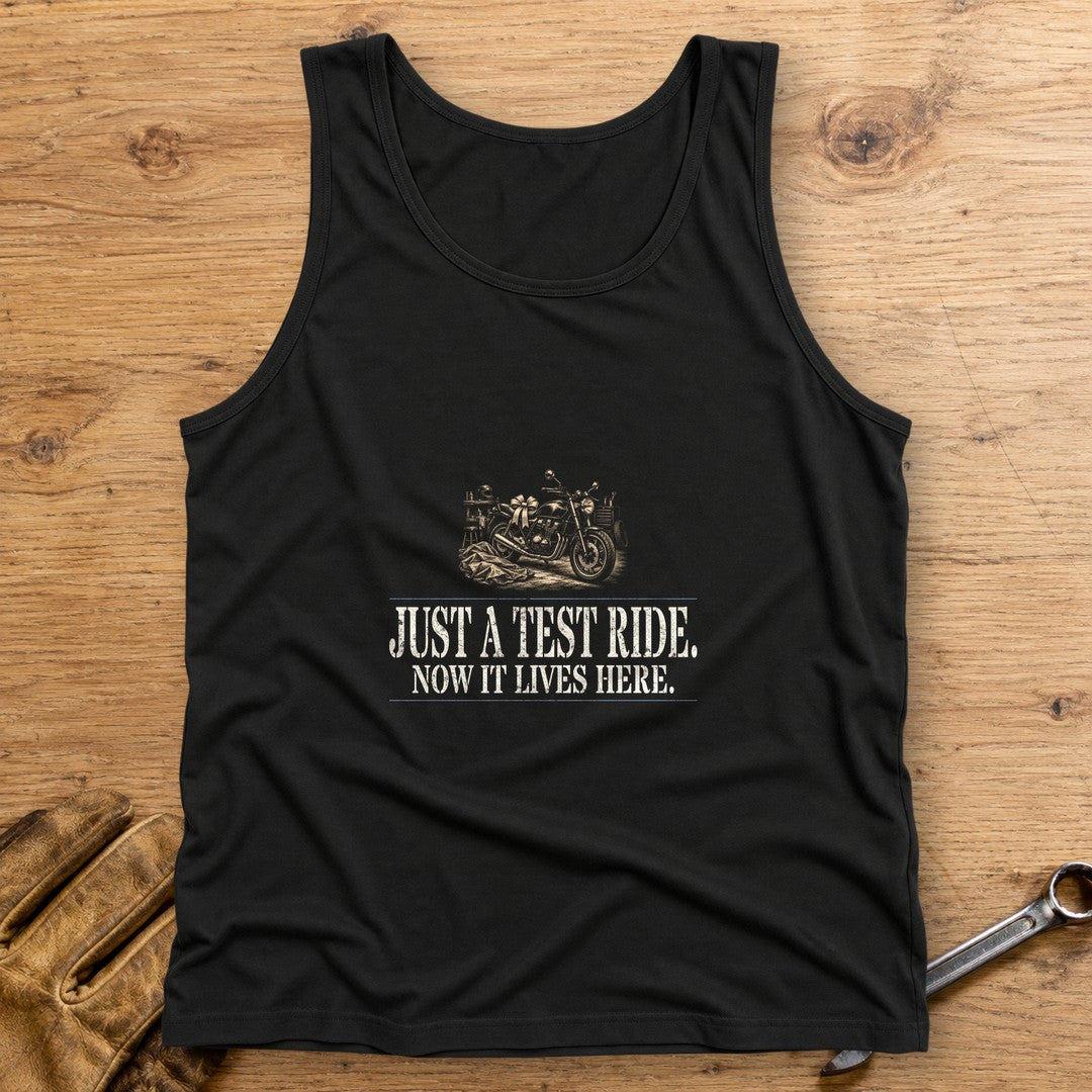 Just A Test Ride Tank Top - Black - bench