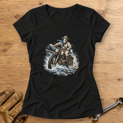 Theodore Roosevelt River Crossing Women's T-Shirt - Black - bench