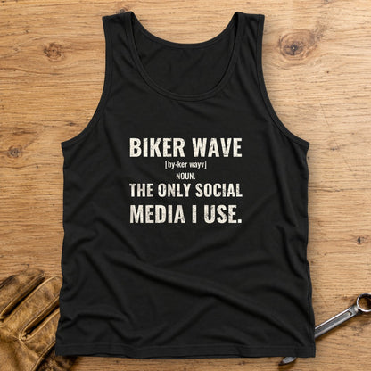Biker Wave Tank Top - Black - bench
