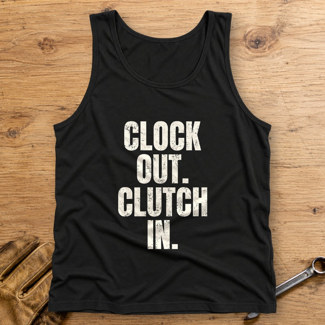 Clock Out Clutch In Tank Top - Black - bench