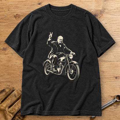 Winston Churchill Victory Ride Premium T-Shirt - Black - bench