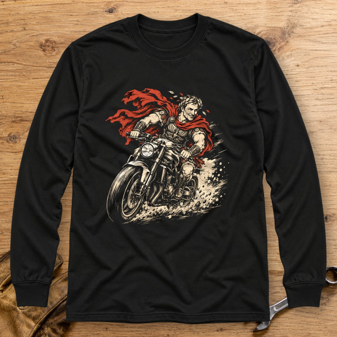 Julius Caesar Rides Long Sleeve T-Shirt - Black - bench