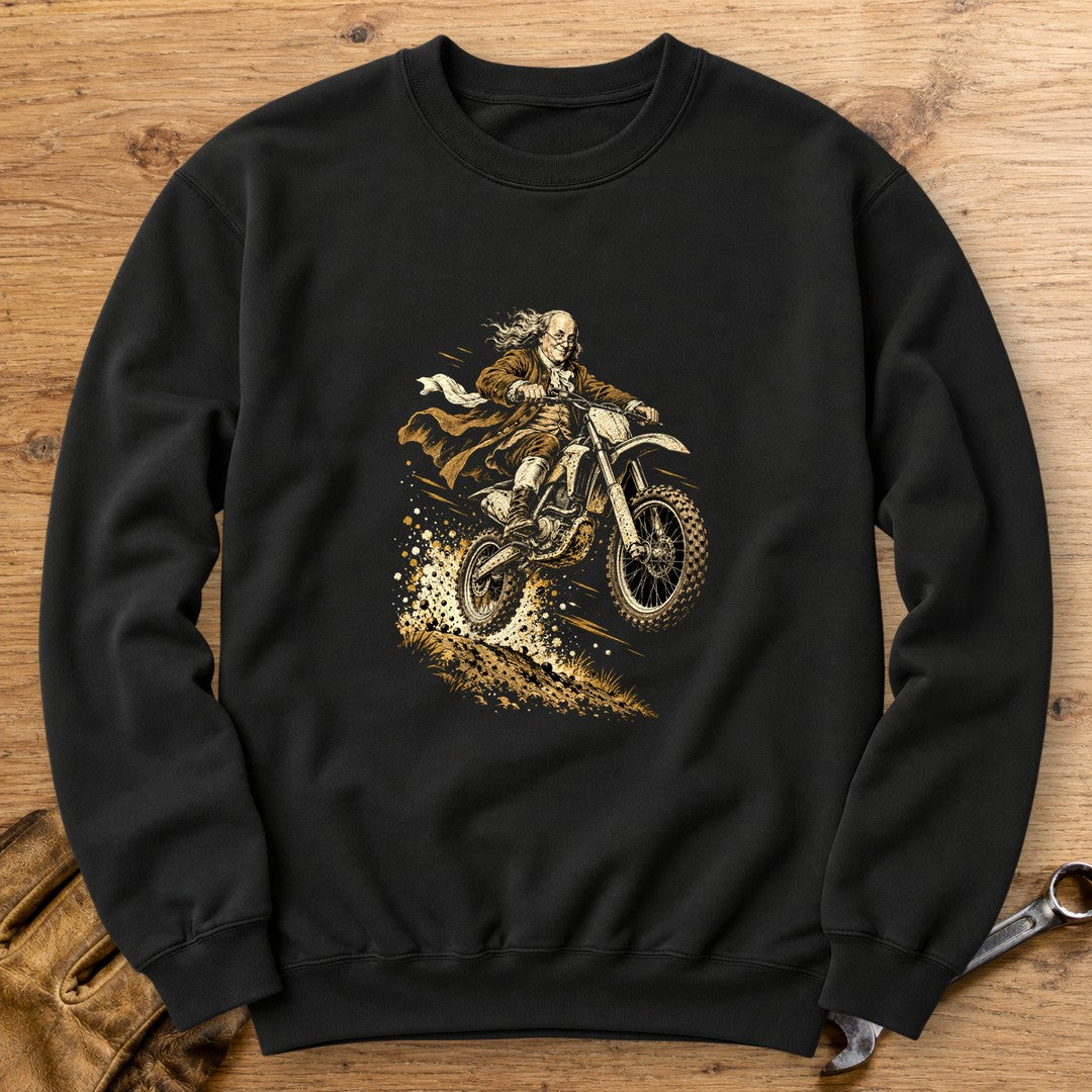 Benjamin Franklin Dirt Jump Crewneck Sweatshirt - Black - bench