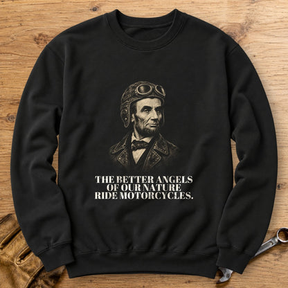 Abraham Lincoln Better Angels Ride Crewneck Sweatshirt - Black - bench