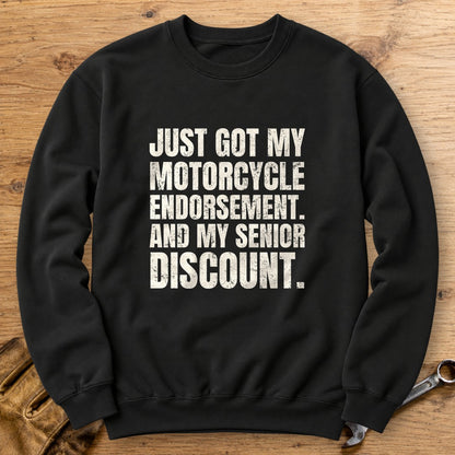 Senior Discount Rider Crewneck Sweatshirt - Black - bench
