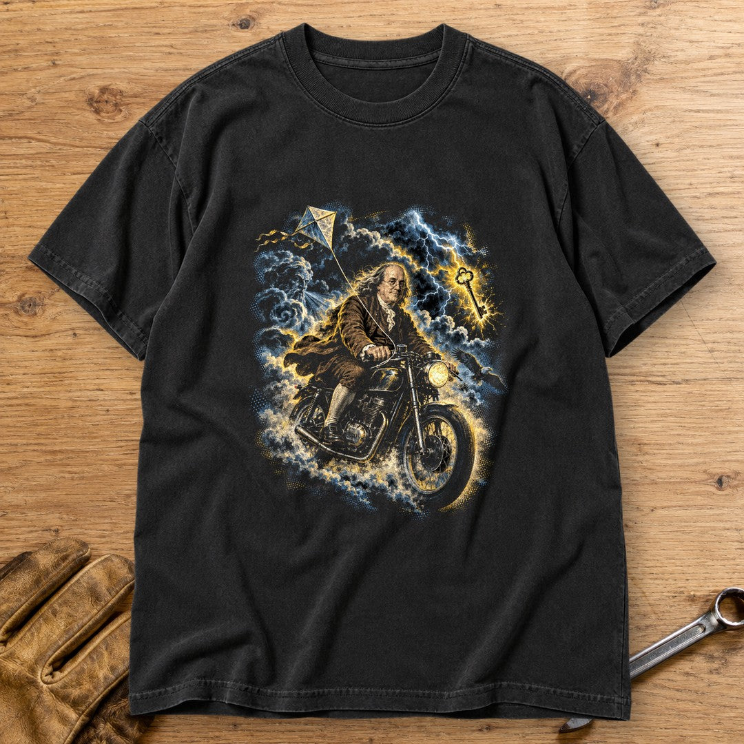 Benjamin Franklin Storm Rider Premium T-Shirt - Black - bench