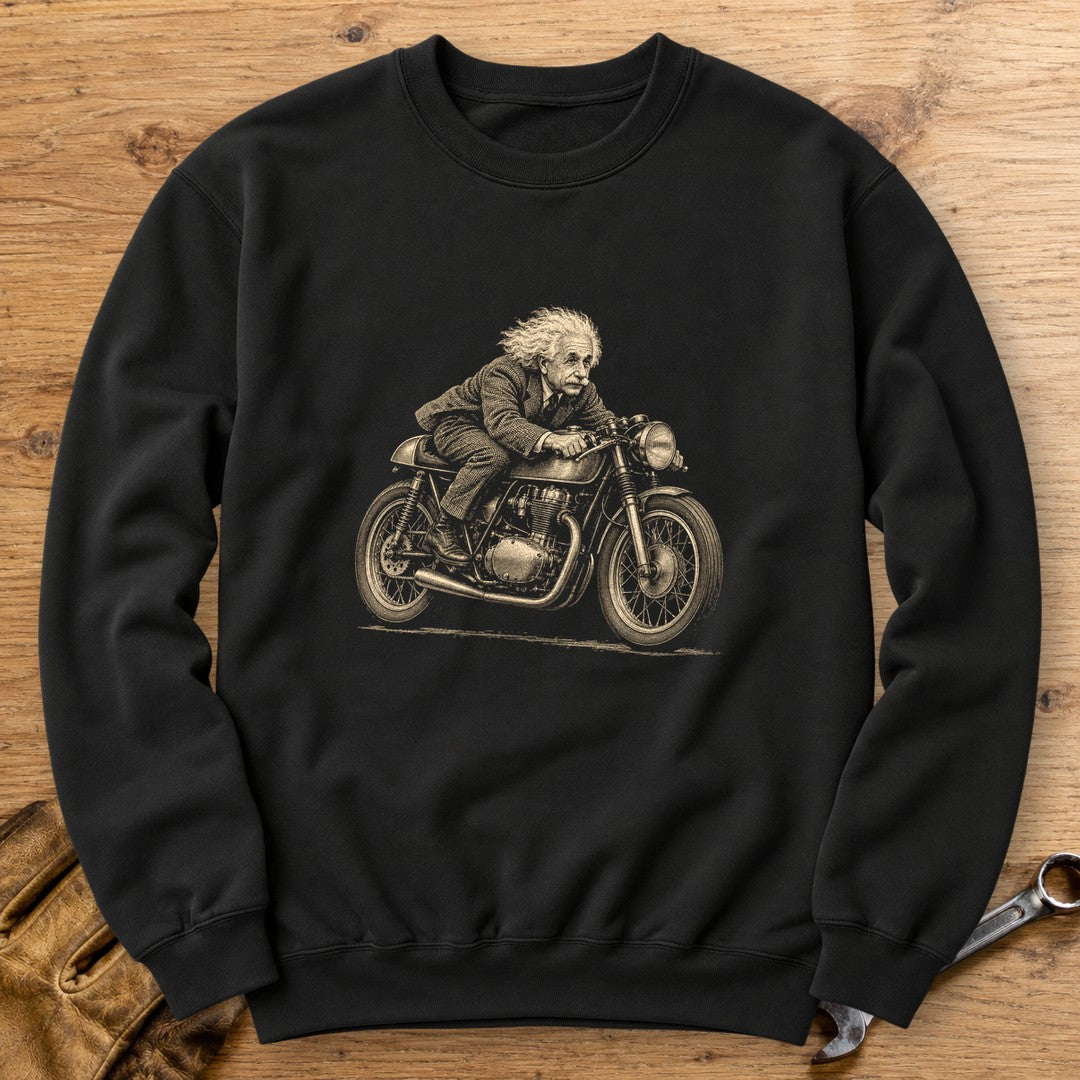 Albert Einstein Cafe Racer Crewneck Sweatshirt - Black - bench