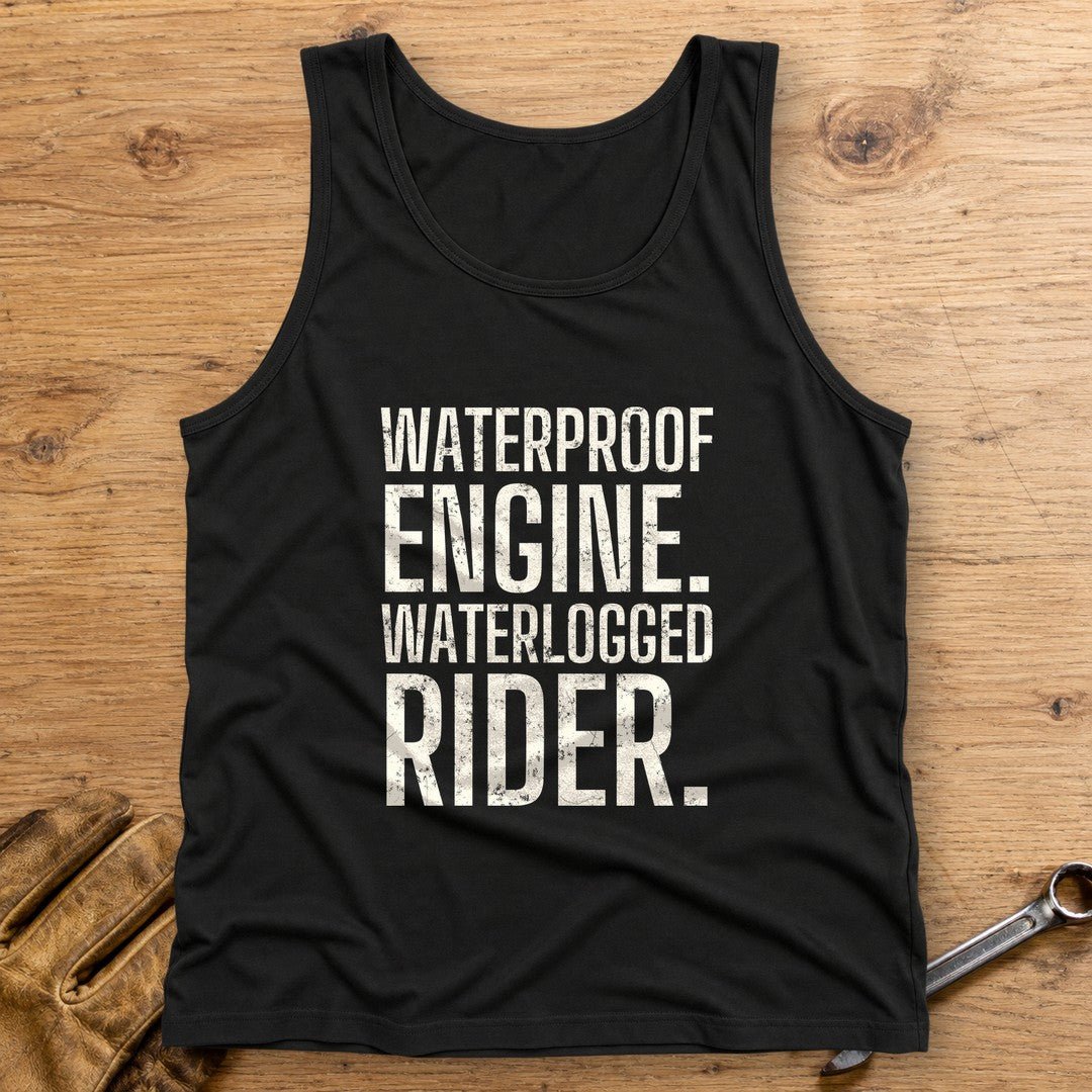 Waterlogged Rider Tank Top - Black - bench