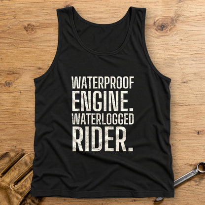 Waterlogged Rider Tank Top - Black - bench