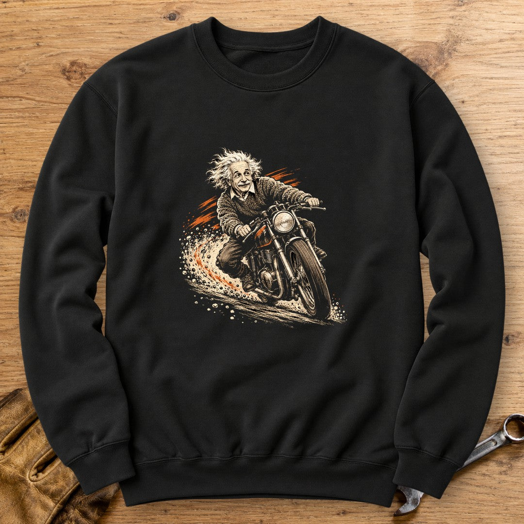 Albert Einstein Gravel Run Crewneck Sweatshirt - Black - bench