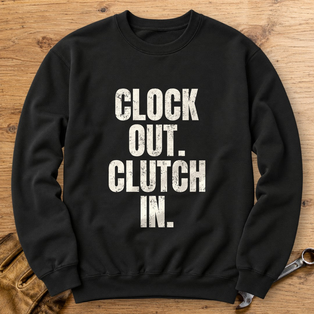 Clock Out Clutch In Crewneck Sweatshirt - Black - bench