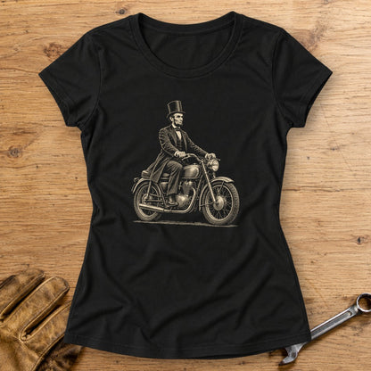 Abraham Lincoln Honest Ride Women's T-Shirt - Black - bench