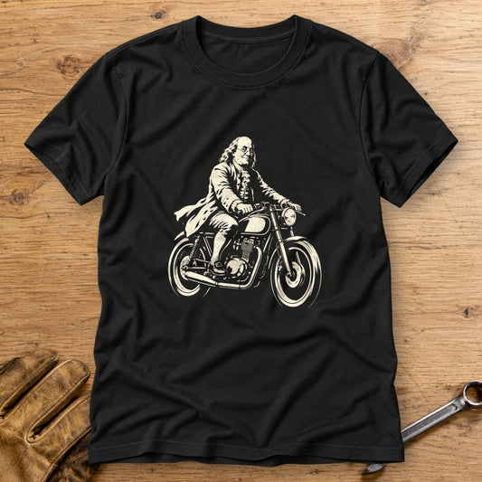 Benjamin Franklin Cafe Racer T-Shirt - Black - bench