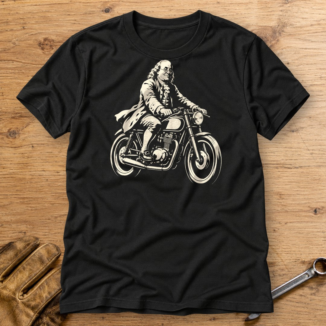 Benjamin Franklin Cafe Racer T-Shirt - Black - bench
