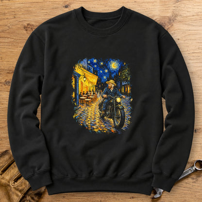 Vincent van Gogh Night Cafe Crewneck Sweatshirt - Black - bench
