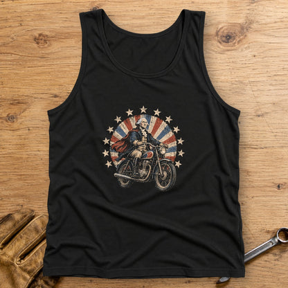 George Washington Starburst Ride Tank Top - Black - bench