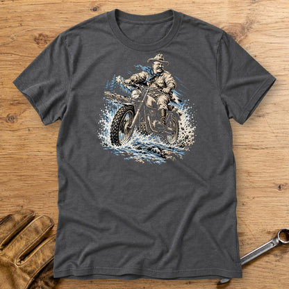 Theodore Roosevelt River Crossing T-Shirt - Charcoal - bench