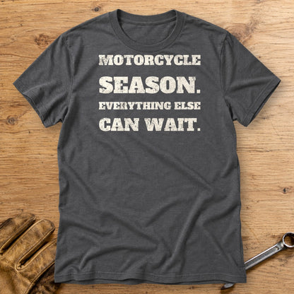 Motorcycle Season T-Shirt - Charcoal - bench