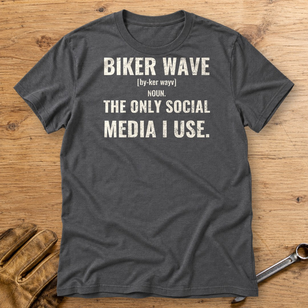 Biker Wave T-Shirt - Charcoal - bench
