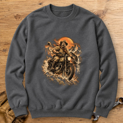 Theodore Roosevelt Mountain Trail Crewneck Sweatshirt - Charcoal - bench
