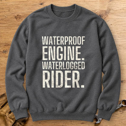 Waterlogged Rider Crewneck Sweatshirt - Charcoal - bench