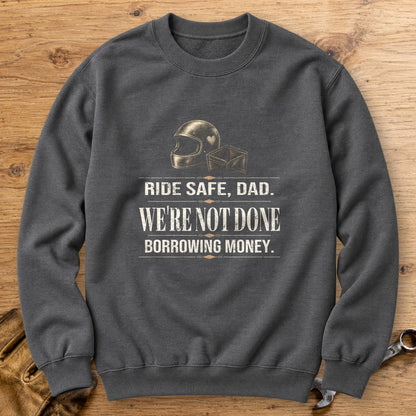 Ride Safe Dad Crewneck Sweatshirt - Charcoal - bench