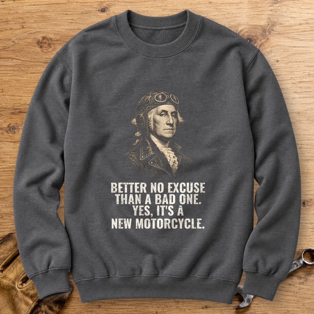 George Washington Better No Excuse Crewneck Sweatshirt - Charcoal - bench