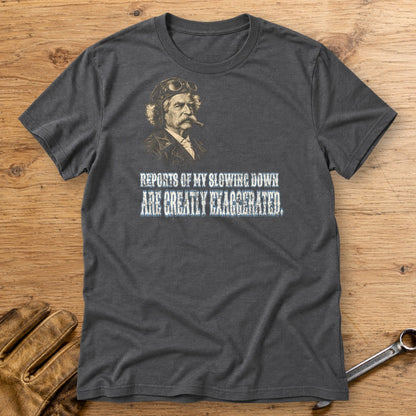 Mark Twain Not Slowing Down T-Shirt - Charcoal - bench