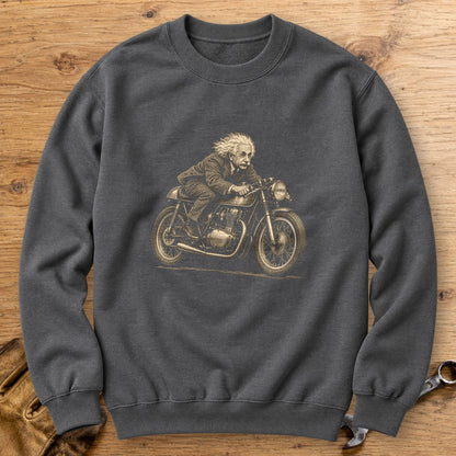 Albert Einstein Cafe Racer Crewneck Sweatshirt - Charcoal - bench