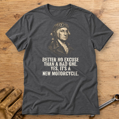 George Washington Better No Excuse T-Shirt - Charcoal - bench