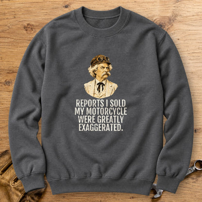 Mark Twain Greatly Exaggerated Crewneck Sweatshirt - Charcoal - bench