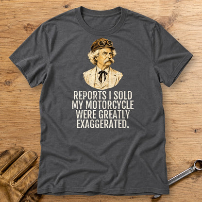 Mark Twain Greatly Exaggerated T-Shirt - Charcoal - bench