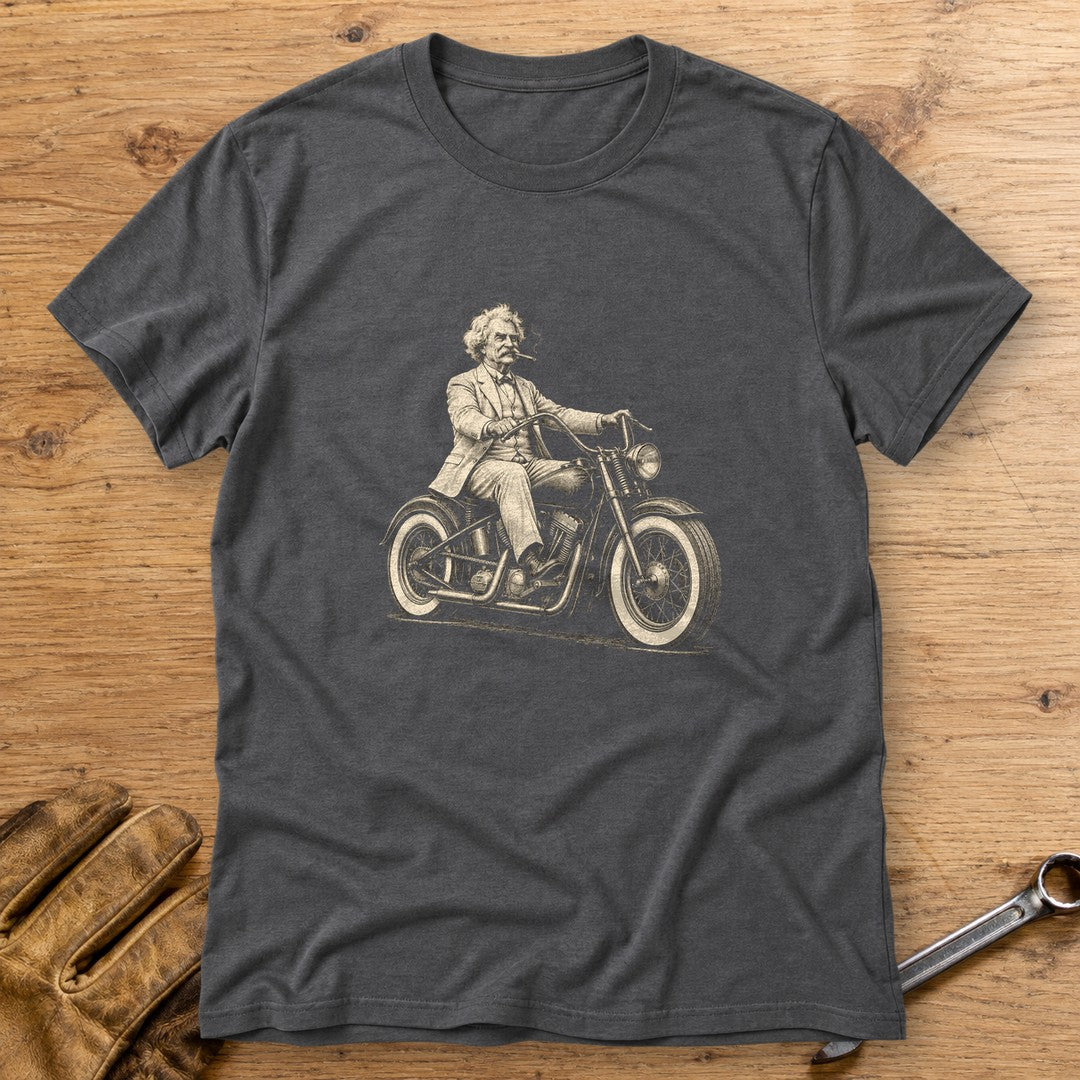 Mark Twain Cruiser T-Shirt - Charcoal - bench