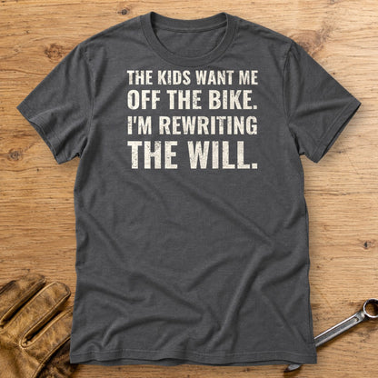 Rewriting The Will T-Shirt - Charcoal - bench